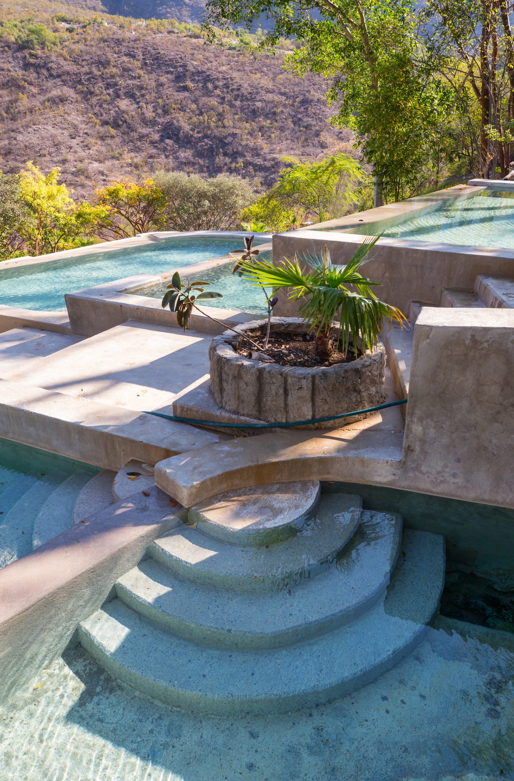Unusual thermal pools Las Grutas De Tolantongo in Mexico